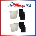 2 Pack Replacement HEPA Air Purifier Filter with 8 Carbon Pre Filters I17061