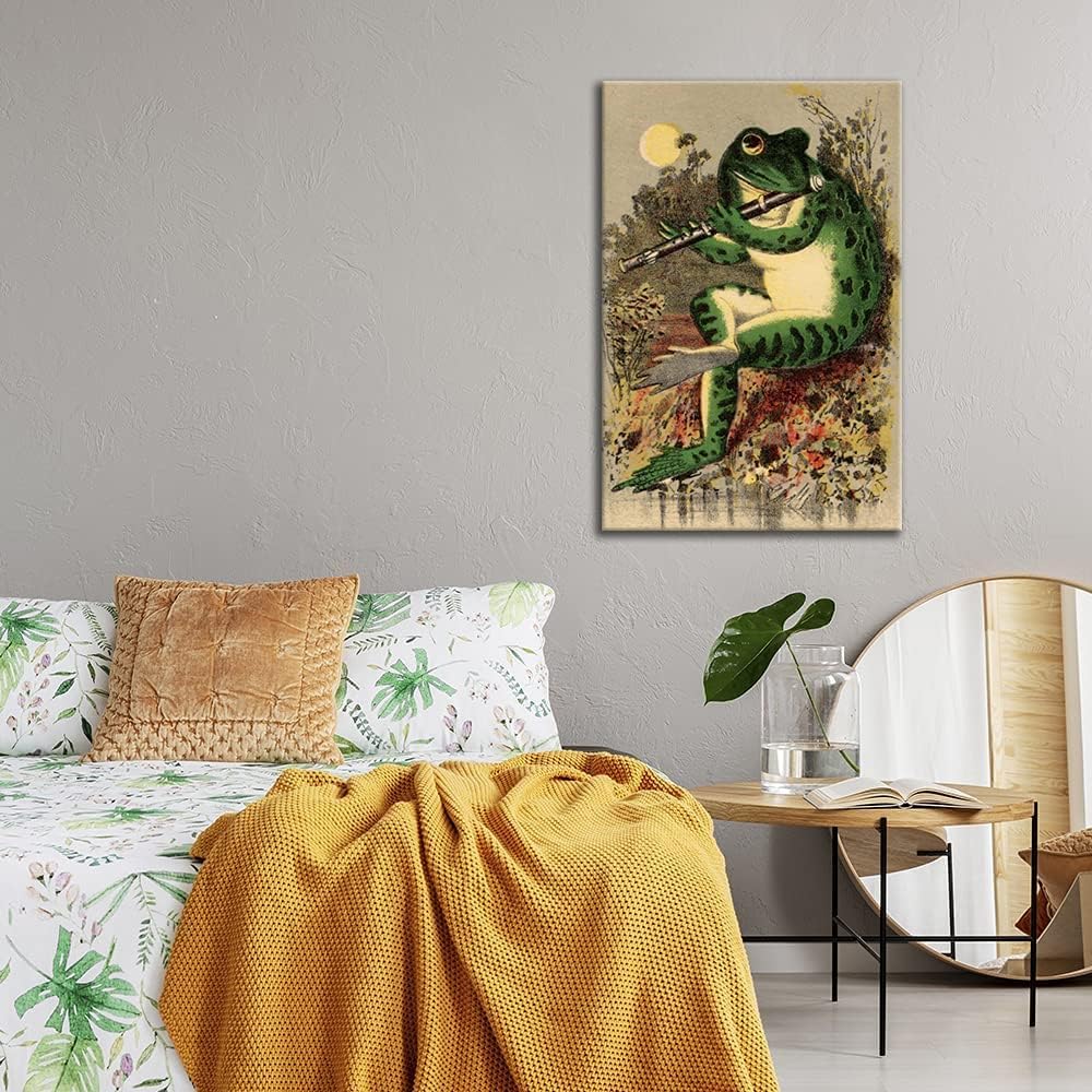 Banjo Frog Art Poster Canvas Painting Wall Art Picture Z4522