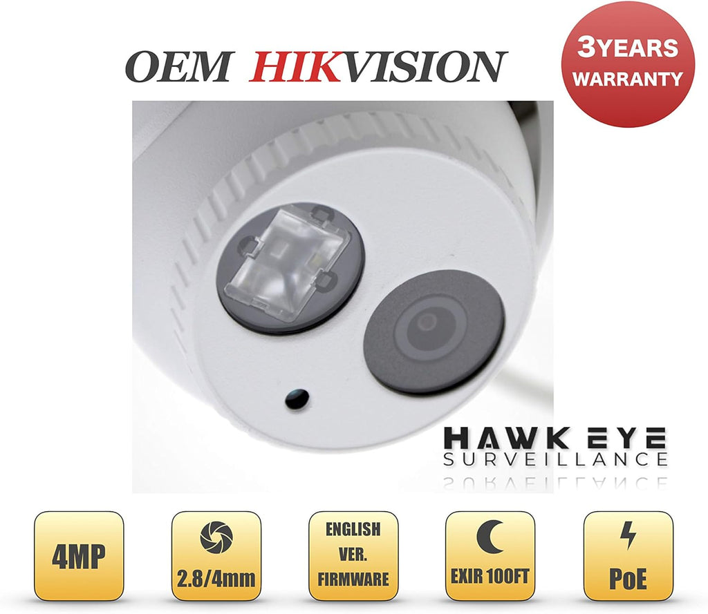 4MP PoE Security IP Camera Turret with IR Night Vision Wide Angle 2.8mm Lens I530071