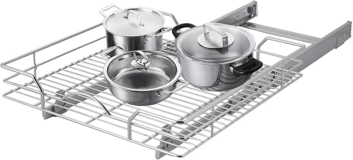 2 Tier Chrome Slide Out Cabinet Organizer W4076