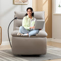 Beige Oversized Swivel Rocker Recliner Chair J5641
