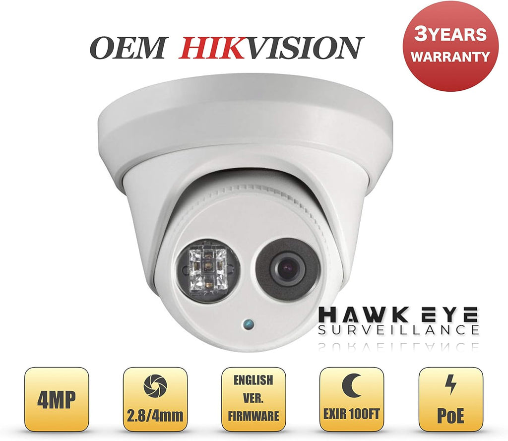 4MP PoE Security IP Camera Turret with IR Night Vision Wide Angle 2.8mm Lens I530071