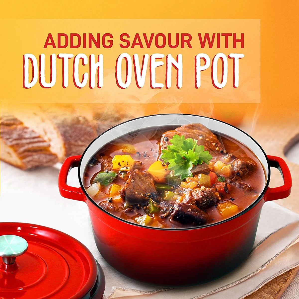 Red Enameled Cast Iron Dutch Oven C272523