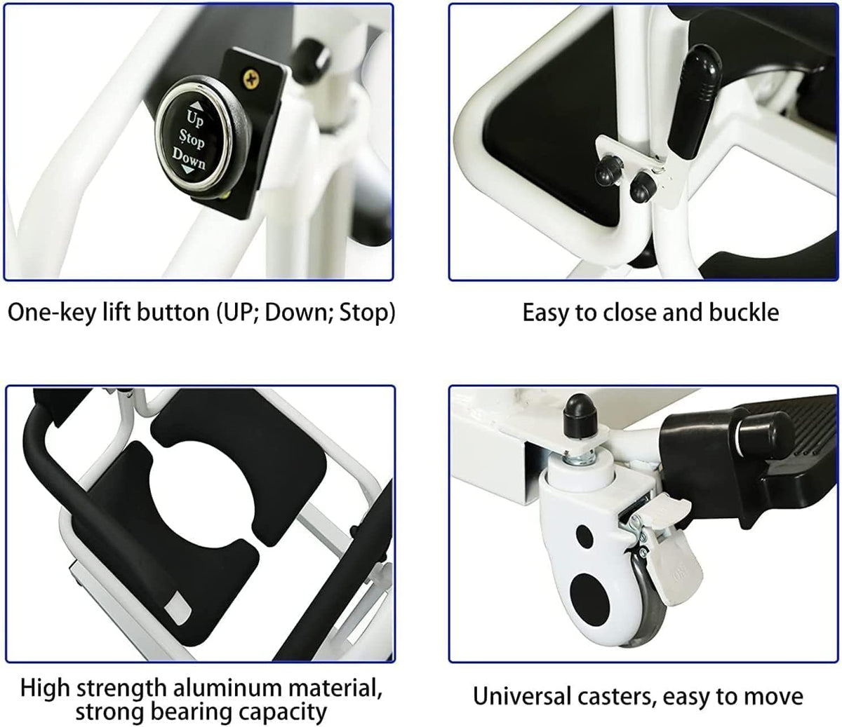 Electric Patient Lift Transfer Chair with 180° Split Seat and Bedpan B6759