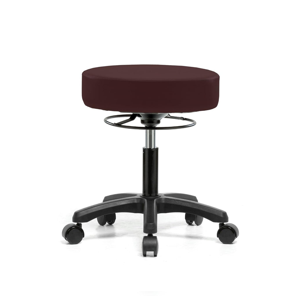 Height Adjustable Rolling Stool Gray Vinyl C3990