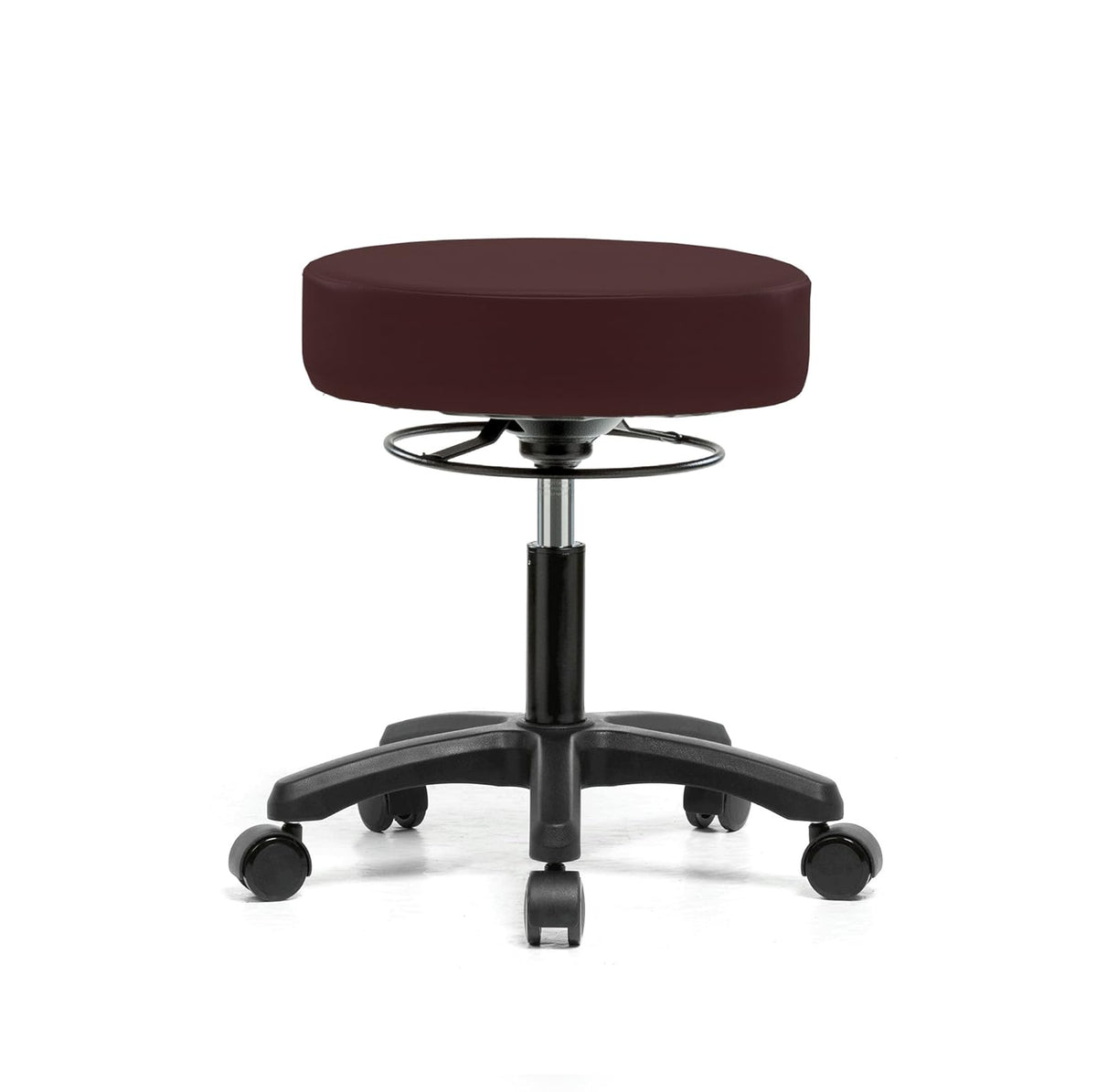 Height Adjustable Rolling Stool Gray Vinyl C3990