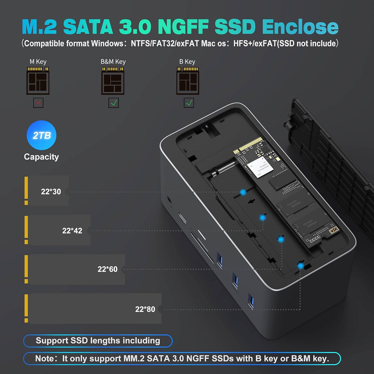 18in1 USB C Docking Station with SSD Enclosure U290777
