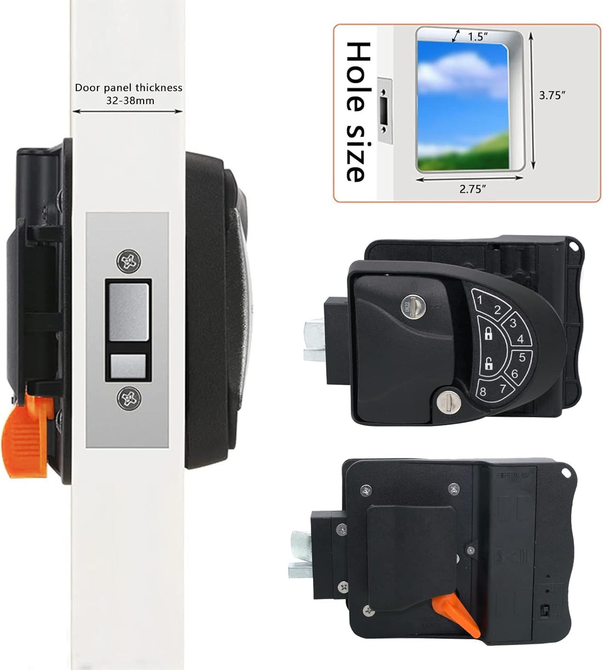 Keyless Entry Door Lock with 2 Fobs and Backlit Keypad T47334