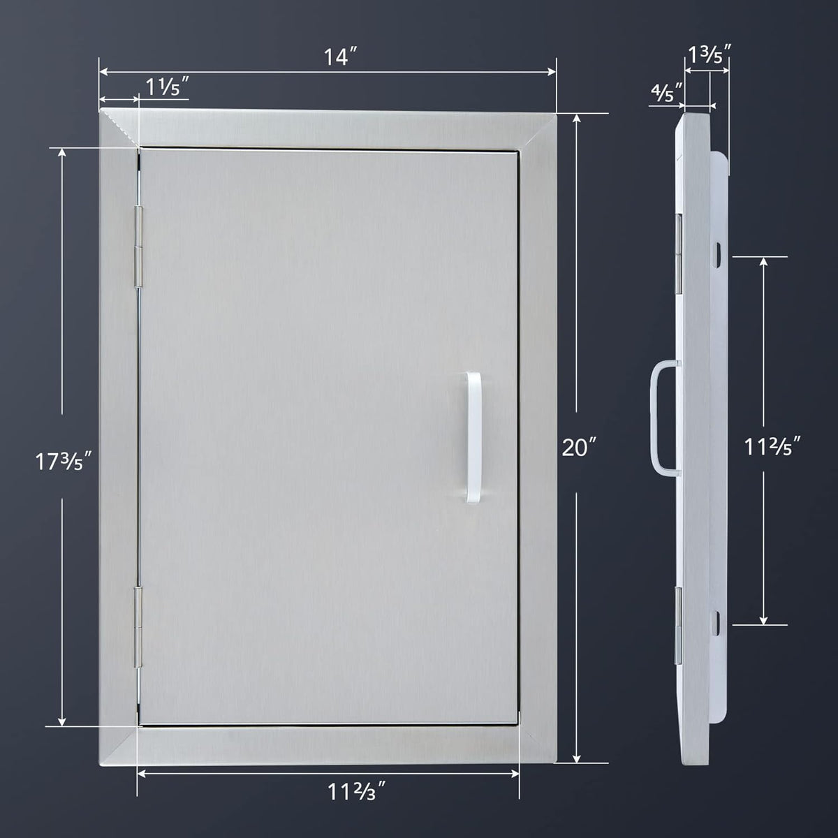 304 Stainless Steel Single Access BBQ Door 14 x 20 L17207