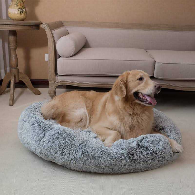 Oval Shag Faux Fur Washable Round Pet Bed P720363
