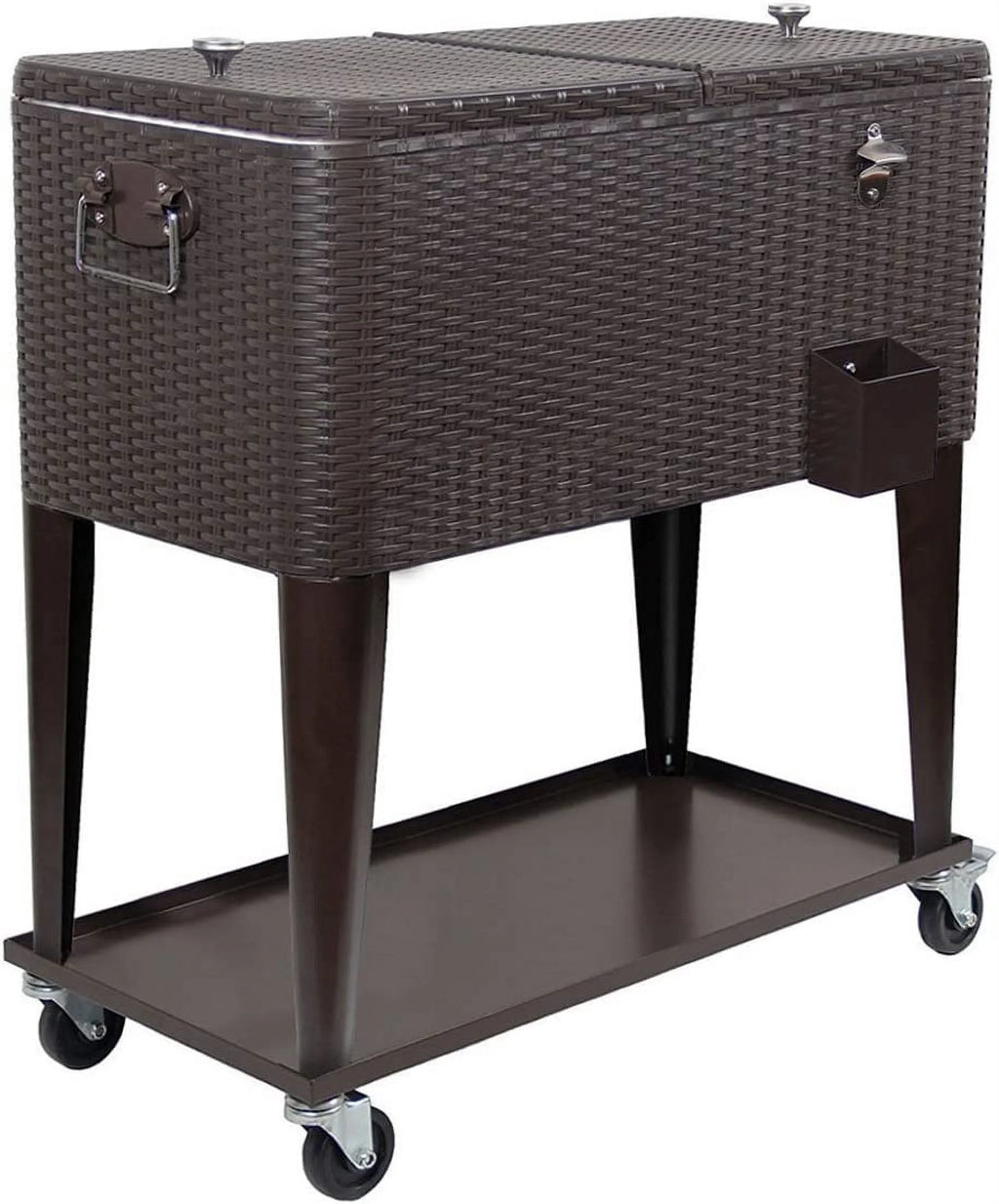 80 Quart Rolling Cooler Ice Chest Cart with Wheels C12153