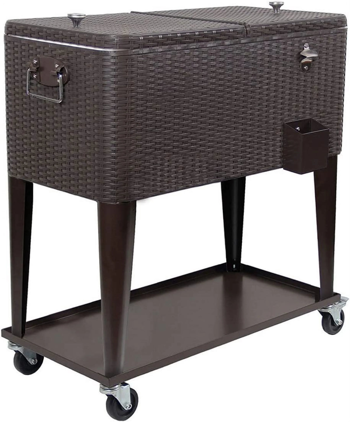 80 Quart Rolling Cooler Ice Chest Cart with Wheels C12153