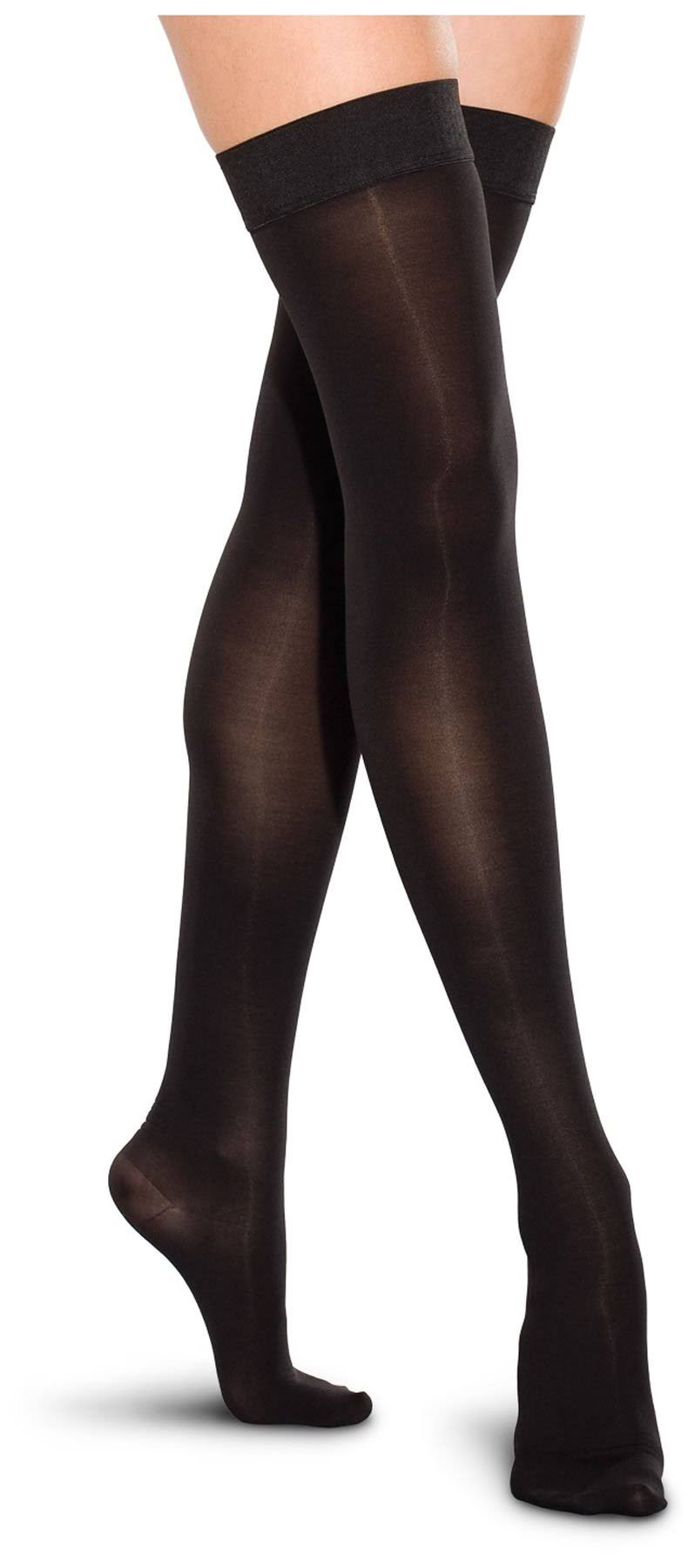 20-30 mmHg Open Toe Thigh High Black H27083