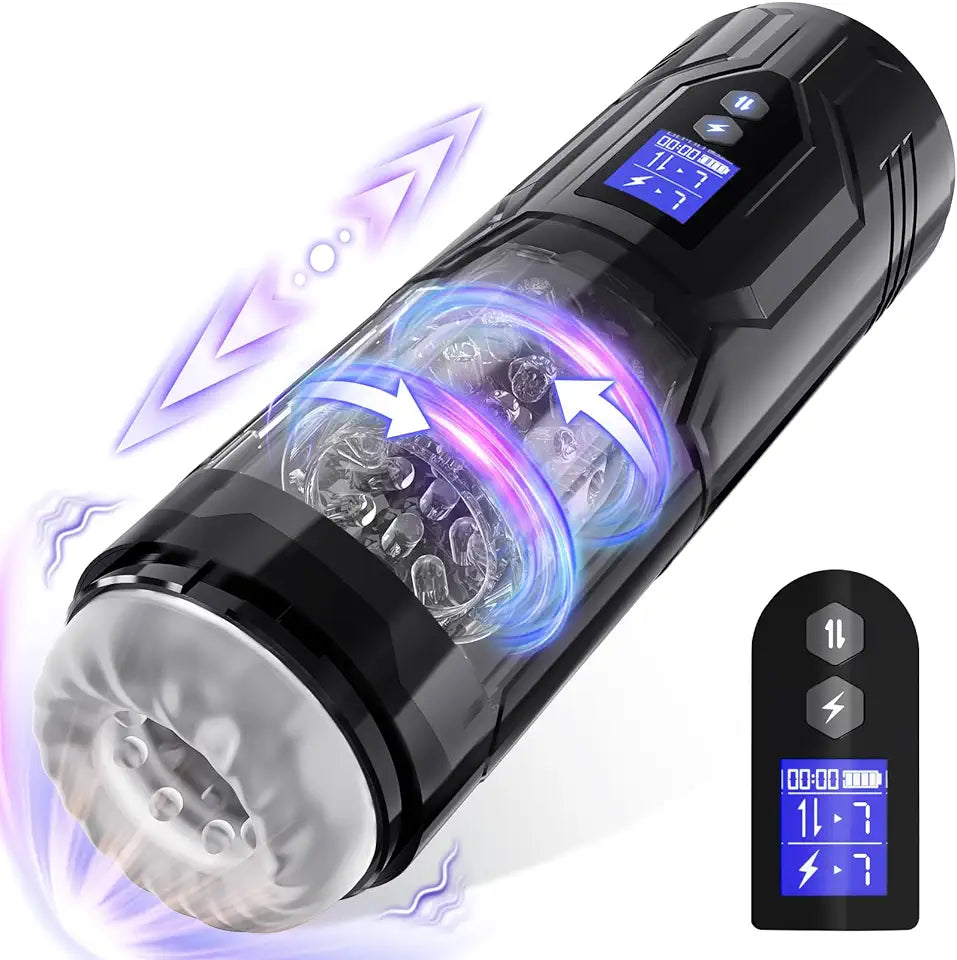Male Masturbator with LCD Display, Visual Window & IPX7 Waterproof S53020