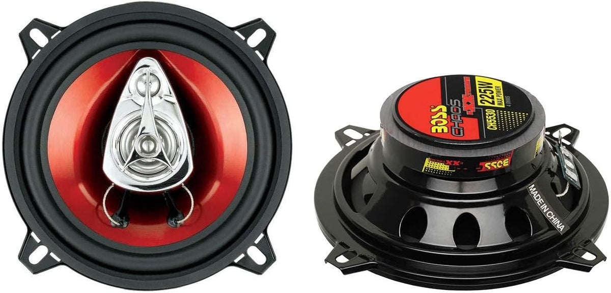 5.25" 3-Way 225W Car Audio Coaxial Speakers, Red (16 Pack) T756741