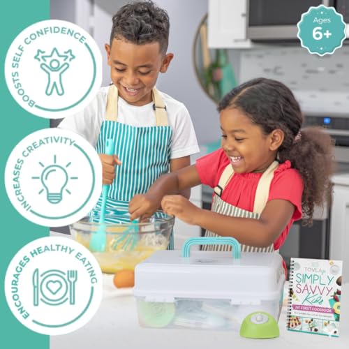 Kids Real Cooking and Baking Set with Knives, Apron, Cookbook, Timer, Storage Case & Tools U8161