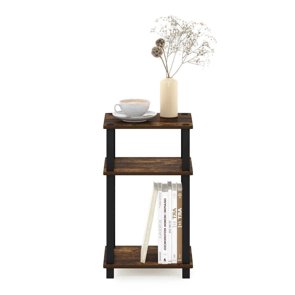 3-Tier End Table, Amber Pine/Black V5249