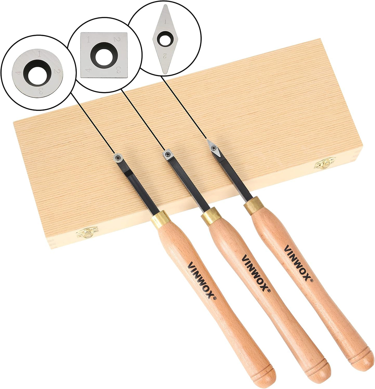 3 PCS Carbide Wood Lathe Turning Tool Set S215