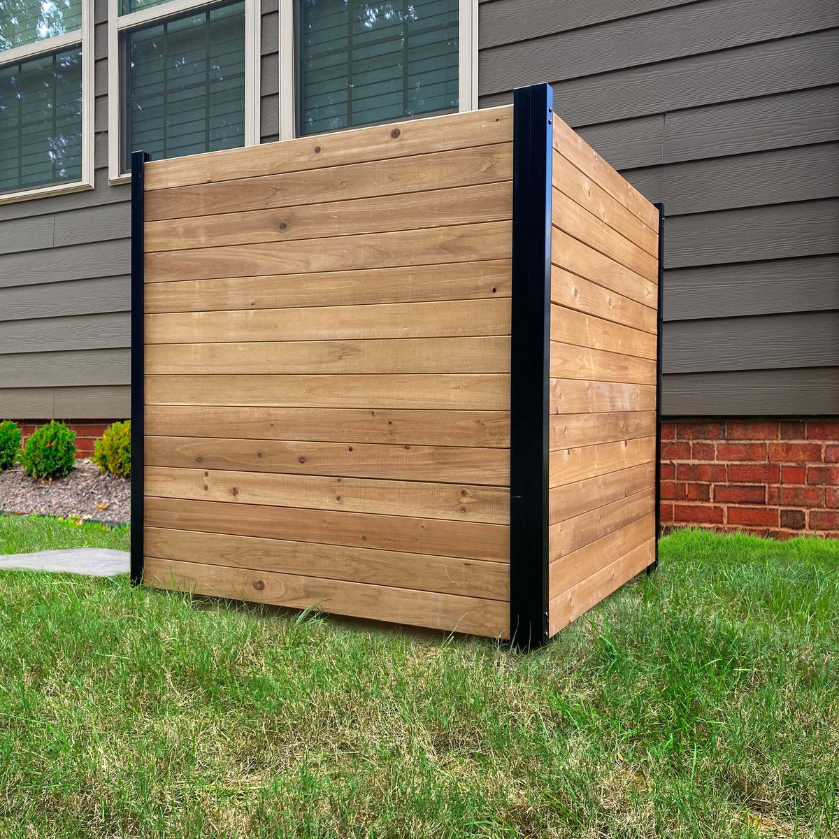 Outdoor Wood Privacy Screen Enclosure 42in H x 38in W 2 Panels G955999