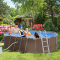 Brown Non-Inflatable Frame Swimming Pool Q912