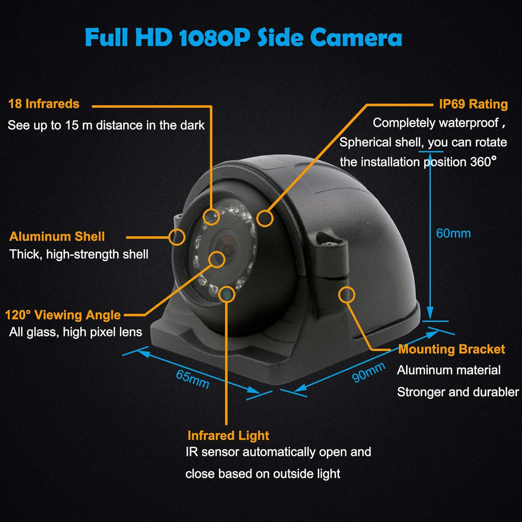 9 inch 1080P HD Backup Camera System with 4 Channel Input A446