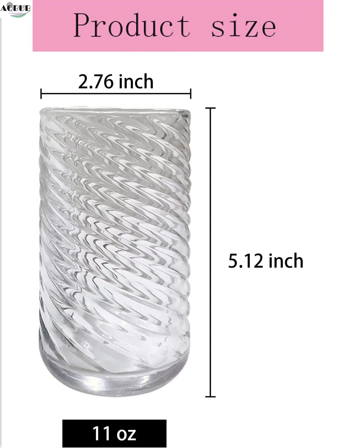 Spiral Stripe Glass Wine Glasses Set of 4 Z246