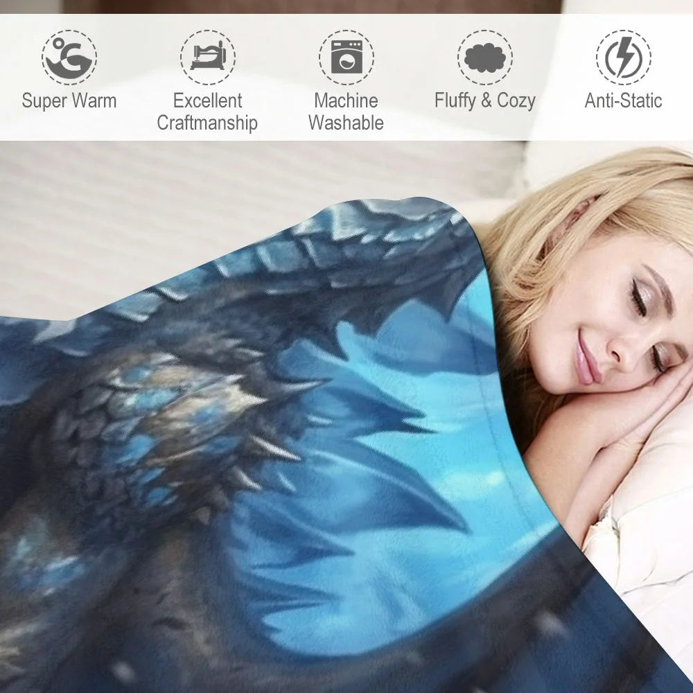 Dragon Throw Blanket Soft Cozy Warm Blanket A349