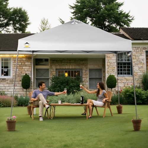 11x11 Pop Up Canopy Tent with Wheeled Bag, White P489