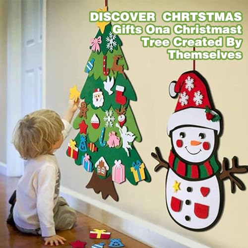 Felt Christmas Tree Set with 32 Ornaments O827