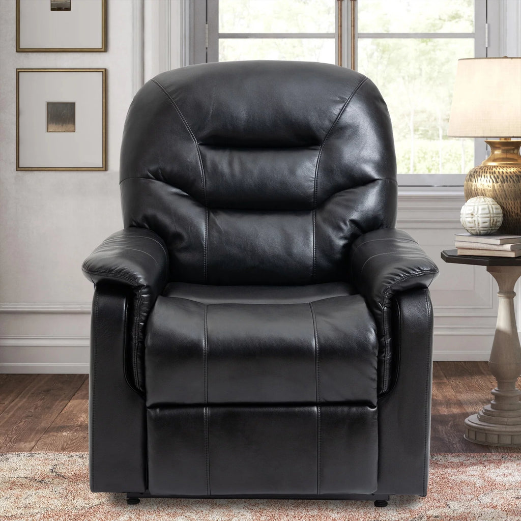 Black Faux Leather Power Lift Recliner Chair P154