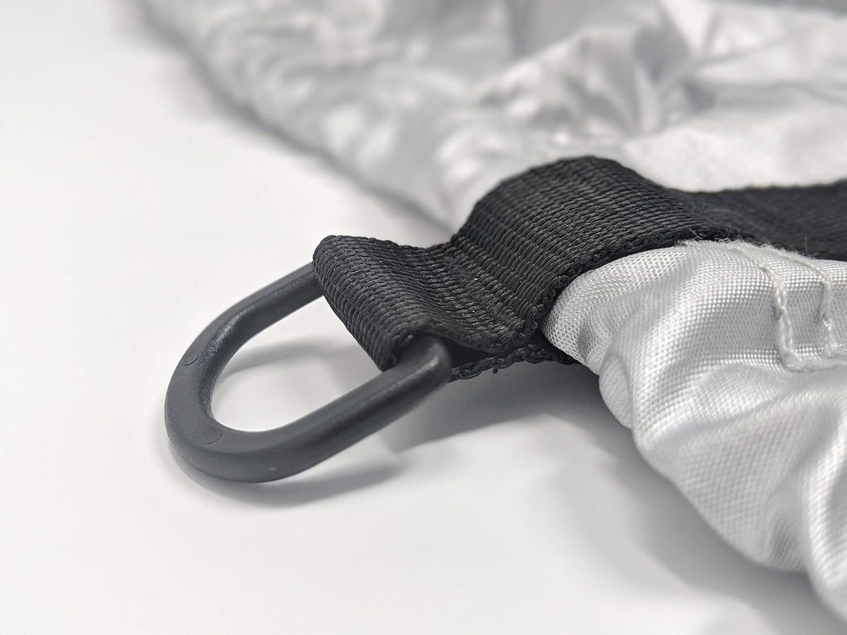 Weatherproof RV Cover for Travel Trailer 11.5' - 13.5' Long with Fleece Lining, Cable Lock, Storage Bag & Wind Straps C233597