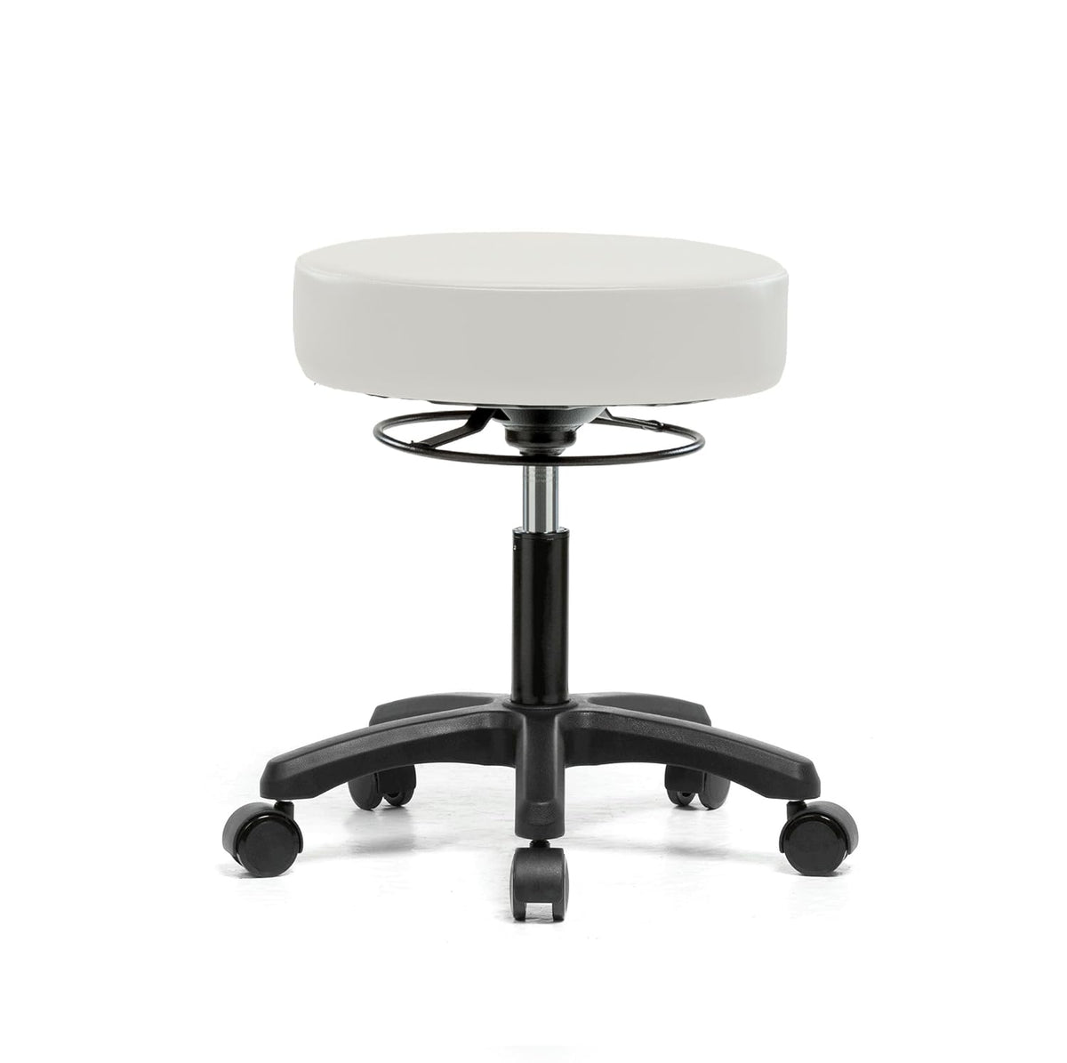Height Adjustable Rolling Stool Gray Vinyl C3990