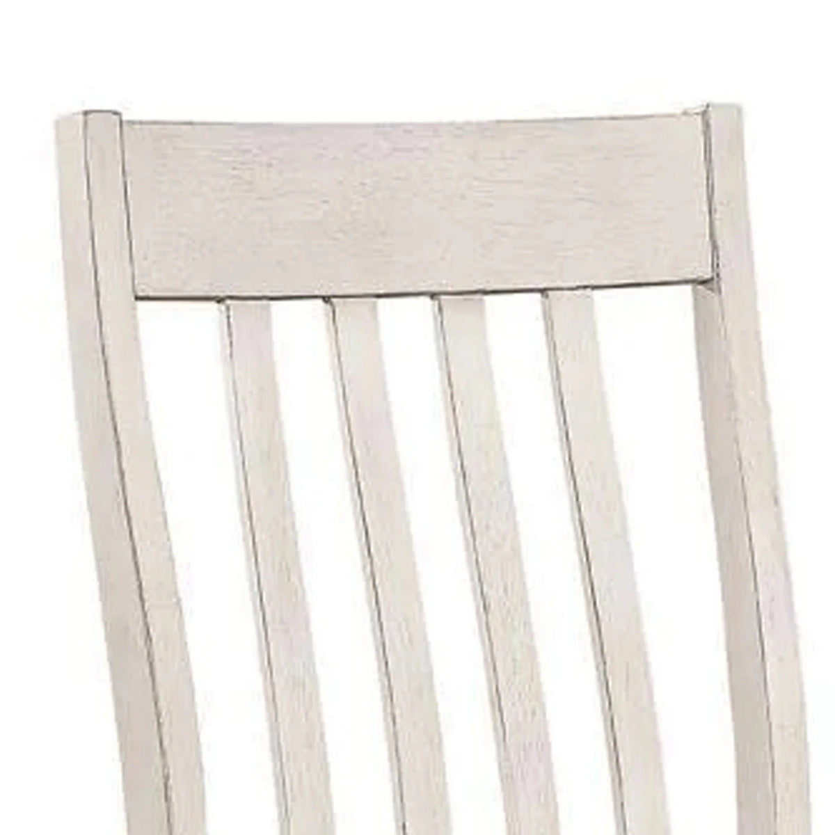 18 Inch Set of 2 Slatted Back Antique White Wood Dining Chair W718