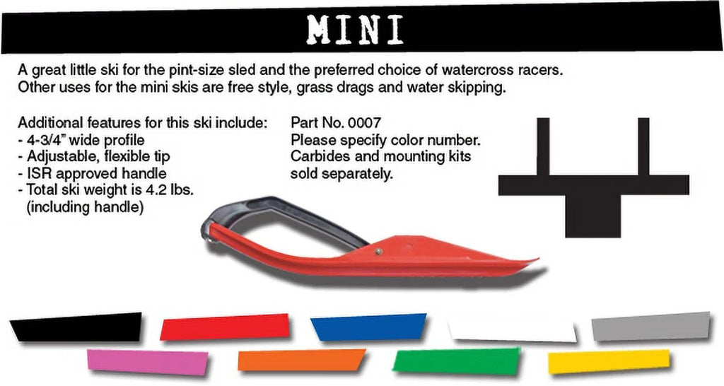 Red Snowmobile Skis with Black Loops J779