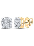 10kt Yellow Gold Mens Diamond Cluster Earrings 1/4 Cttw Y776