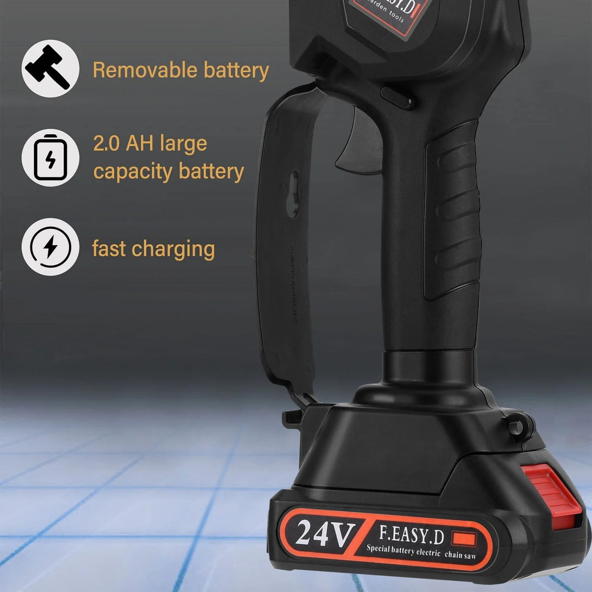 2-in-1 Cordless Pole Saw and Mini Chainsaw with 2 24V Batteries S88562