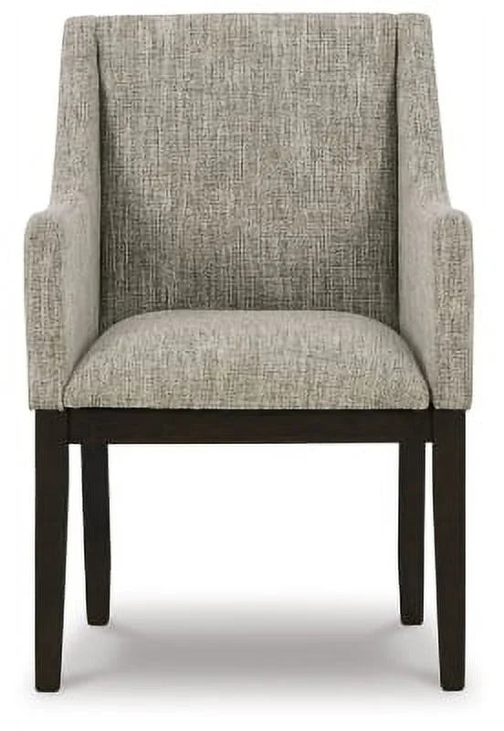 Gray & Dark Brown Upholstered Arm Chair, Set of 2 B435475