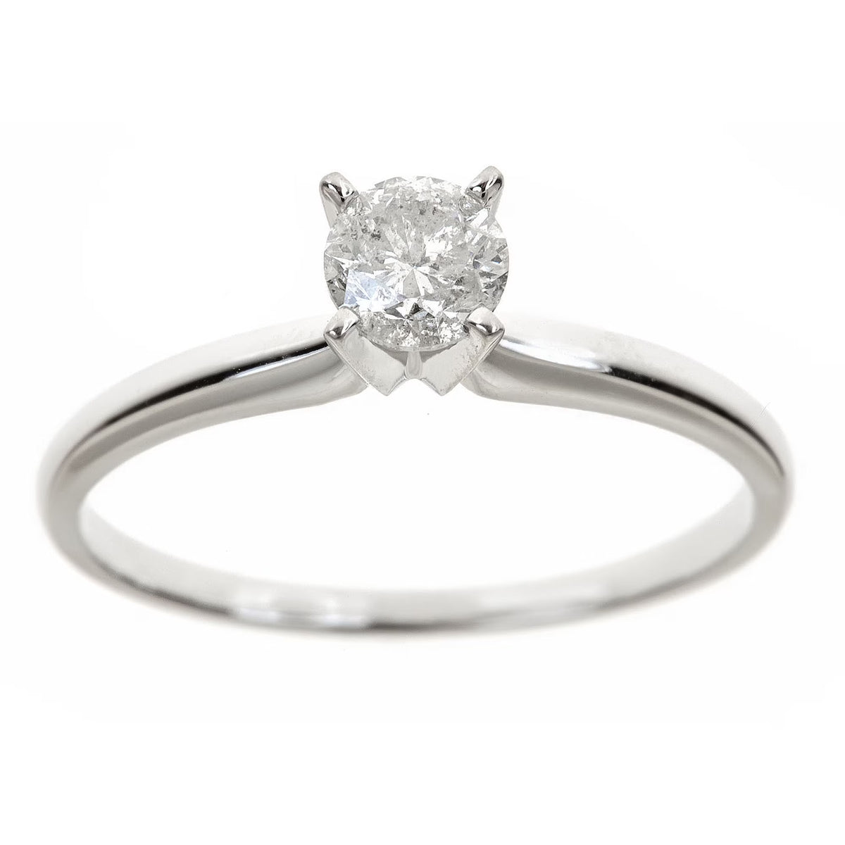 14K White Gold Diamond Solitaire Ring J5470