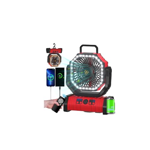 Battery Operated Portable Oscillating Fan with LED Lantern Light 20000mAh Rechargeable R106876