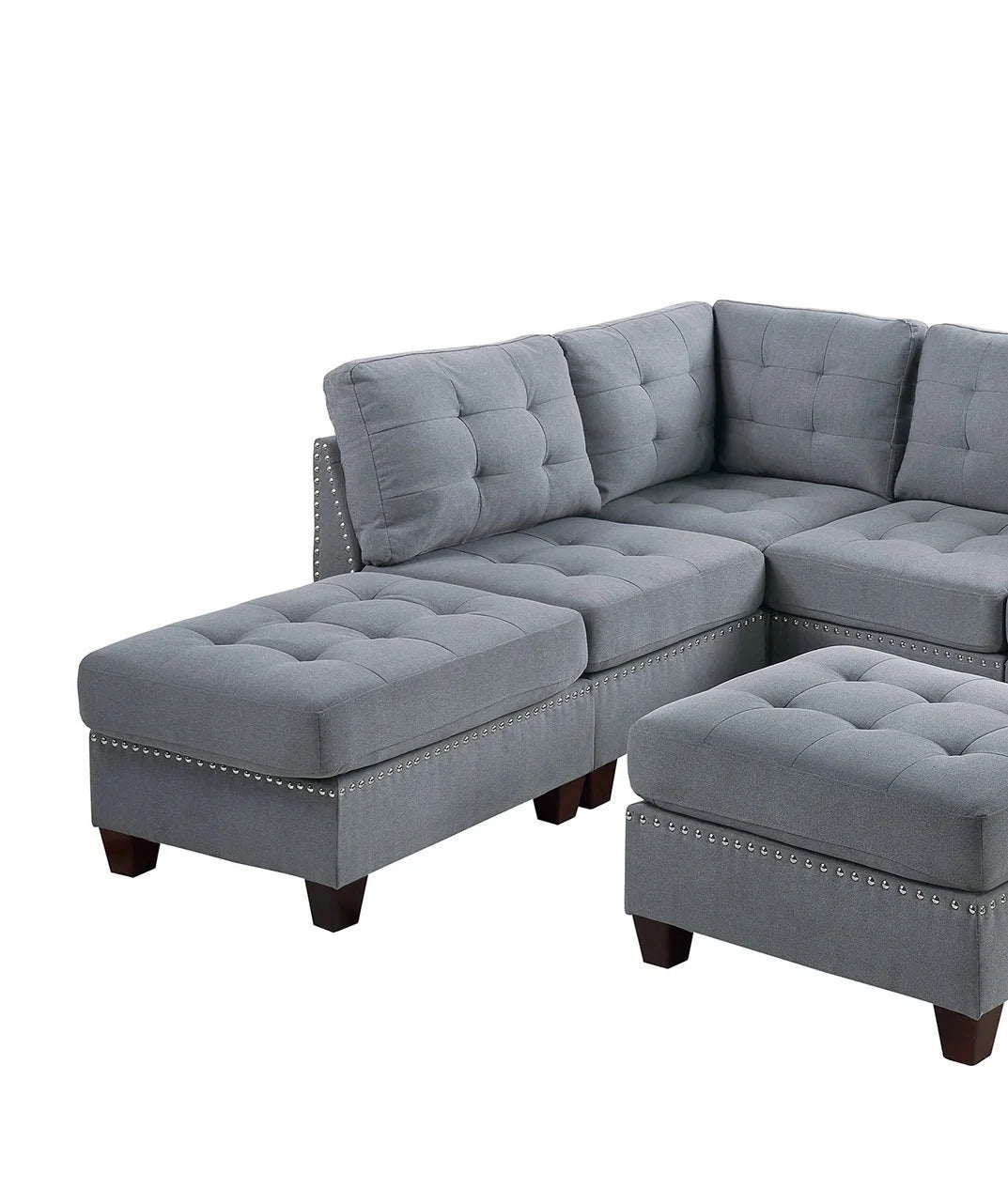 Gray Modular Sectional 7pc Set with Ottoman A152