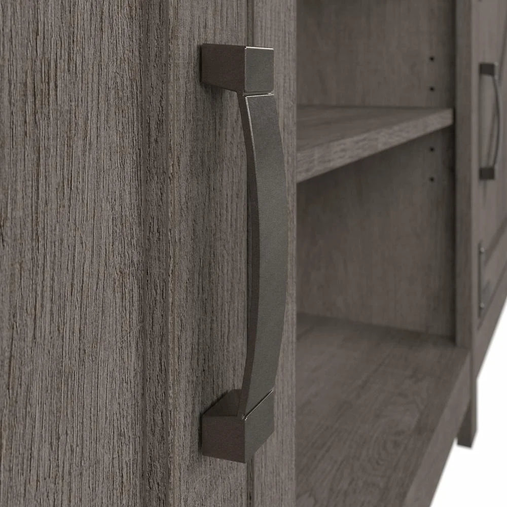 Restored Gray Entertainment Center with Shelves N752