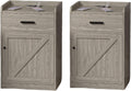 Walnut Wood Nightstand with Storage Drawer set of 2 T552695