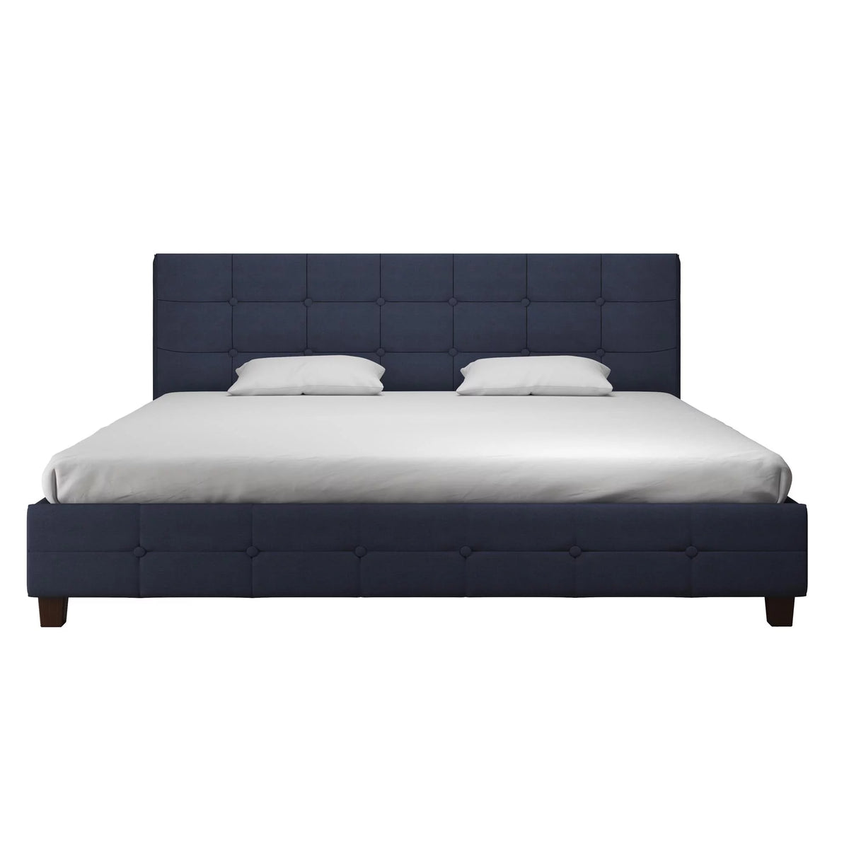Black Linen King Upholstered Platform Bed Frame G5881