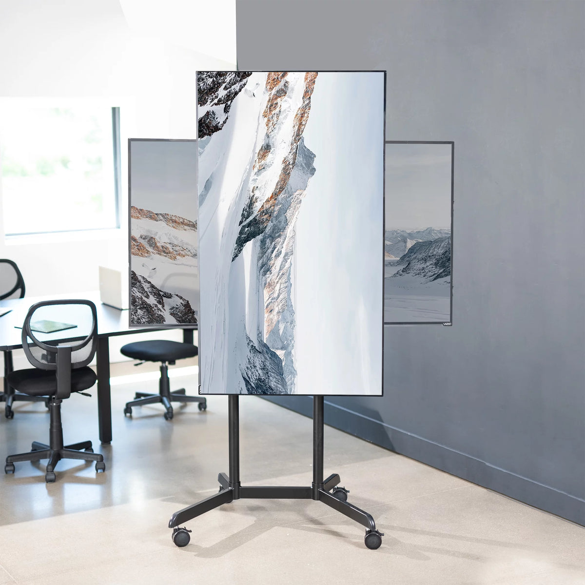 Black Mobile TV Cart for 32" to 88" Flat Screens V373