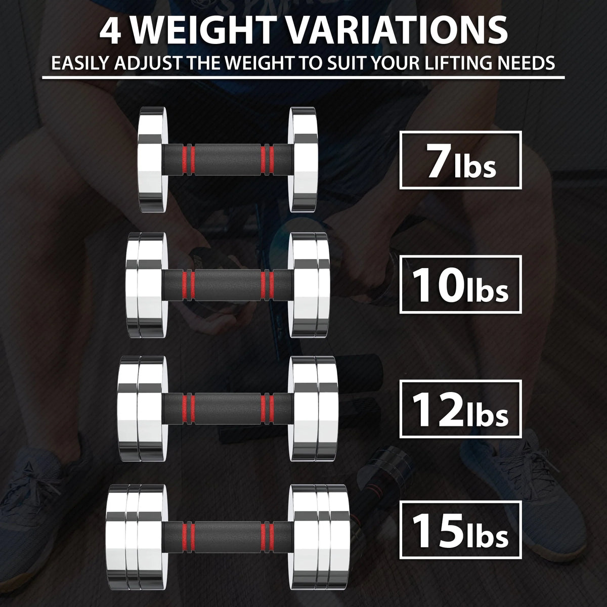 Adjustable Dumbbell Set with Foam Handles M1285