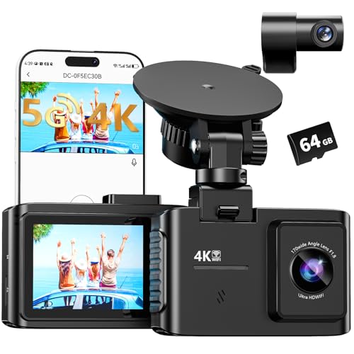 4K Dual Channel Dash Cam with 64GB Card R979574