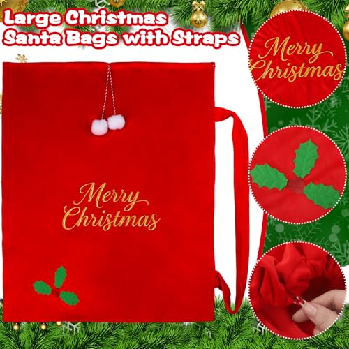 Large Velvet Christmas Santa Bags with Drawstring H479