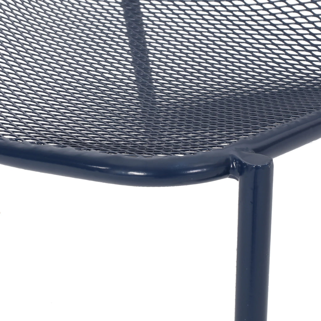 Matte Navy Blue Outdoor Dining Chair Set of 2 I349
