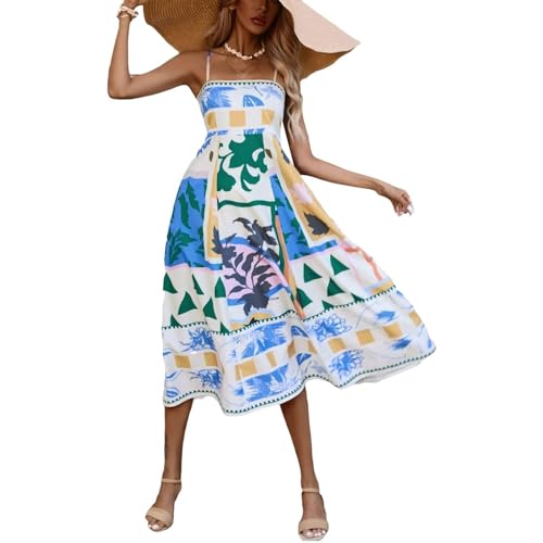 Spaghetti Strap Graffiti Maxi Dress W685