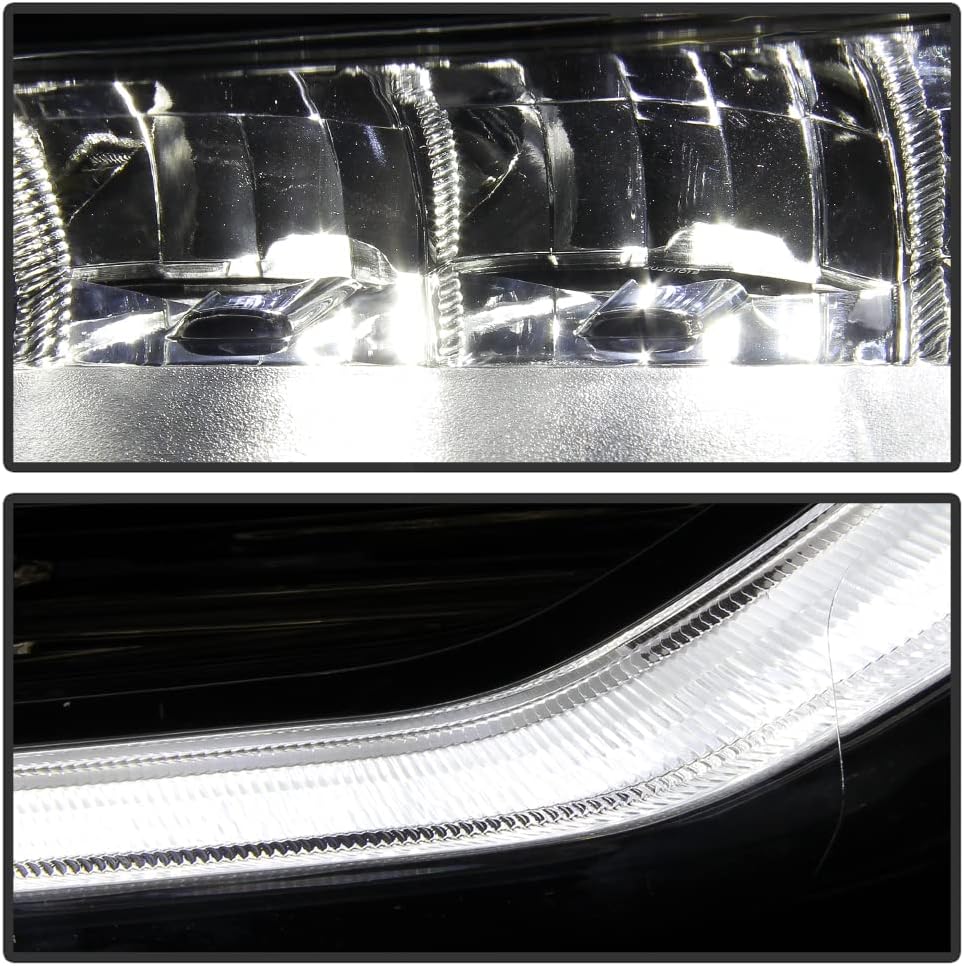 Smoked Chrome Housing LED Headlight Assembly Driver Side V67319